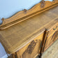 Sideboard Vintage French Louis Style Oak 4 Door Cupboard Carved Cabinet LOT 6362