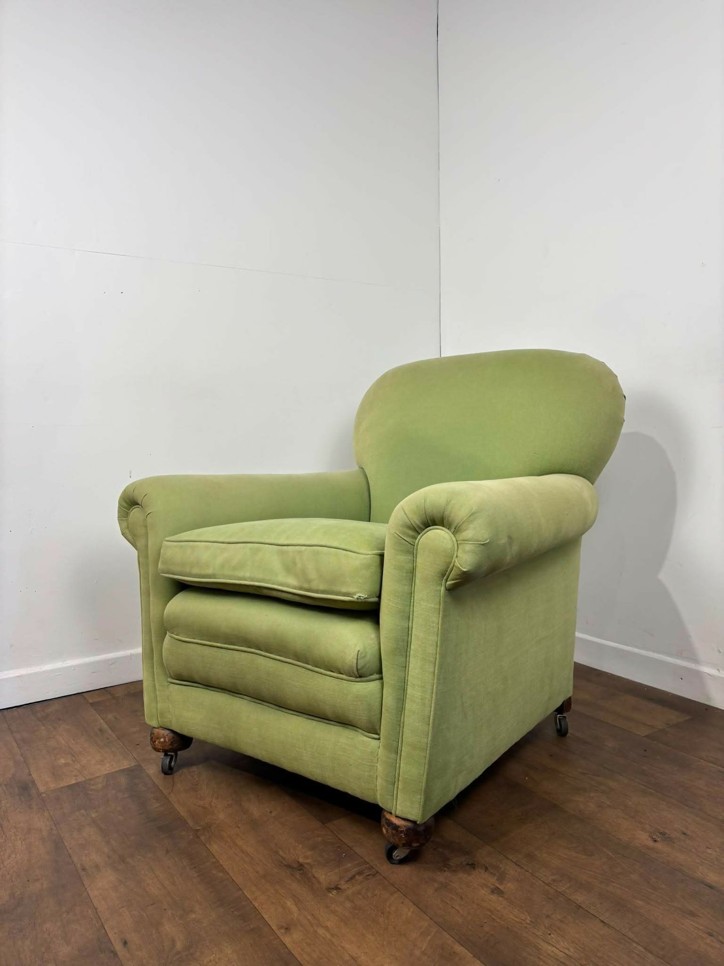 Edwardian Green Upholstered Club Chair