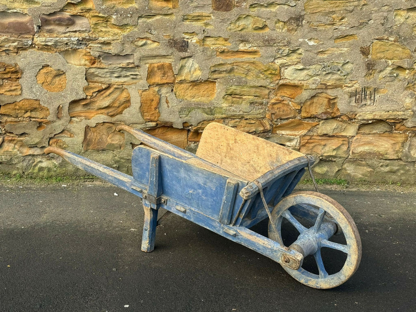 Antique French Painted Wheelbarrow, Early 1900s