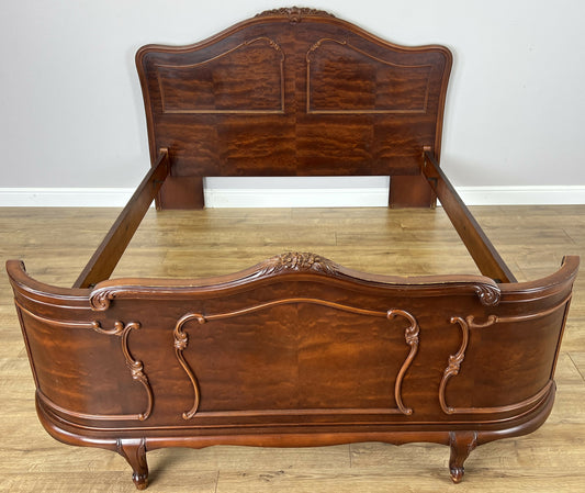 Bed Vintage French Louis XVI King Size Bed Frame Carved Headboard LOT 6403