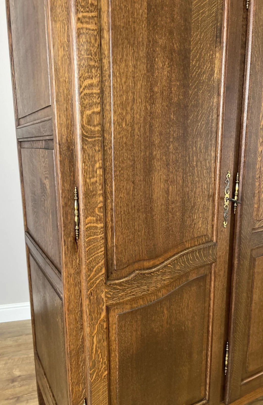 Wardrobe Vintage French Louis XVI Style Four Door Oak Carved Armoire LOT 6081