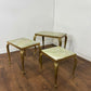 Mid-Century Italian Style Gilt Metal & Onyx Nest of Three Tables