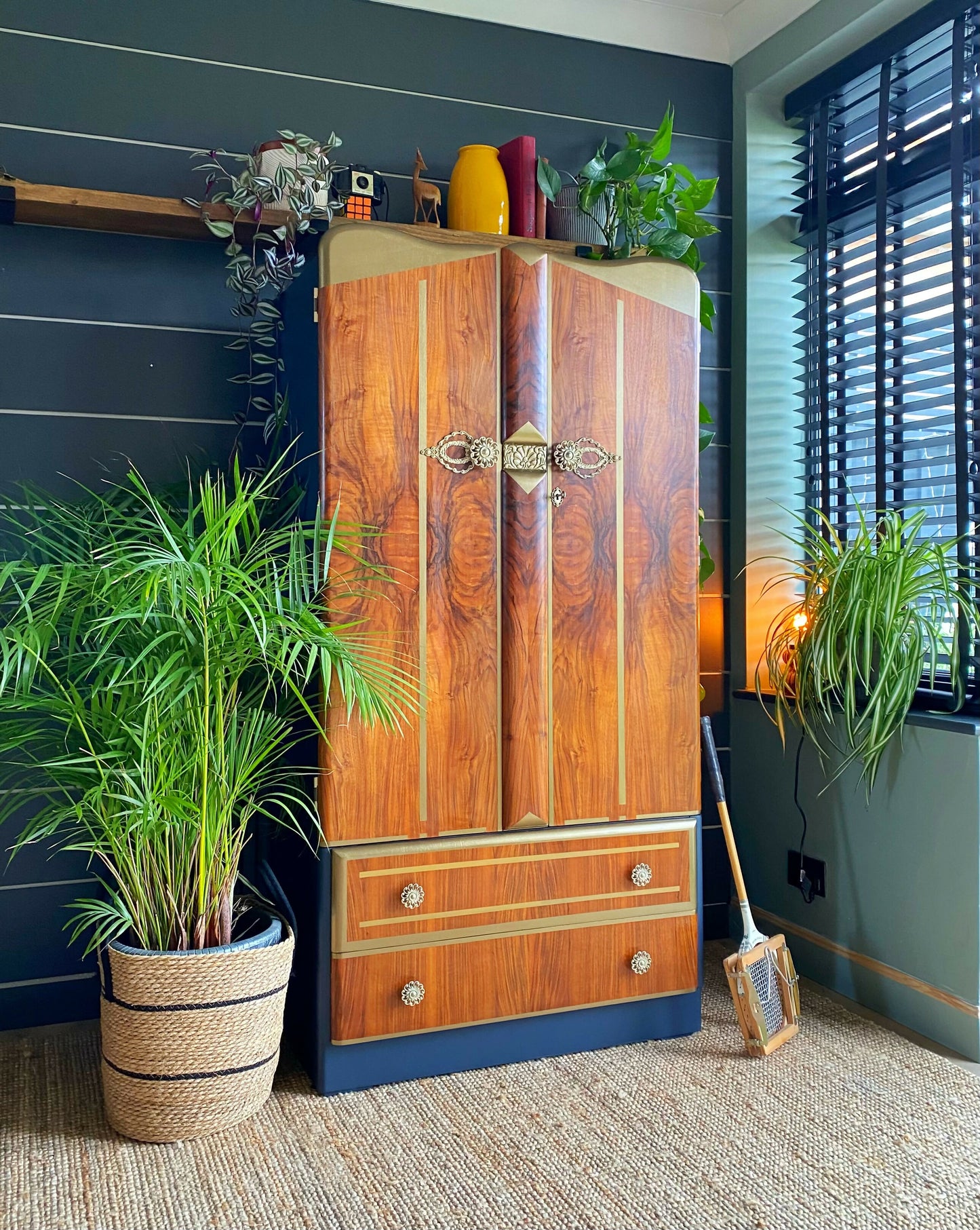 Wardrobe, Armoire, Coat Cupboard, Hallrobe, Hallway Storage, Mid Century Retro Vintage.