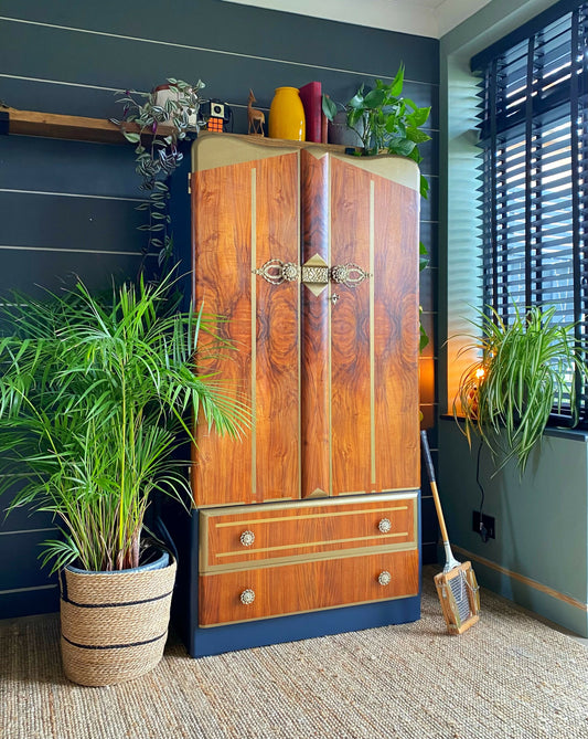 Wardrobe, Armoire, Coat Cupboard, Hallrobe, Hallway Storage, Mid Century Retro Vintage.