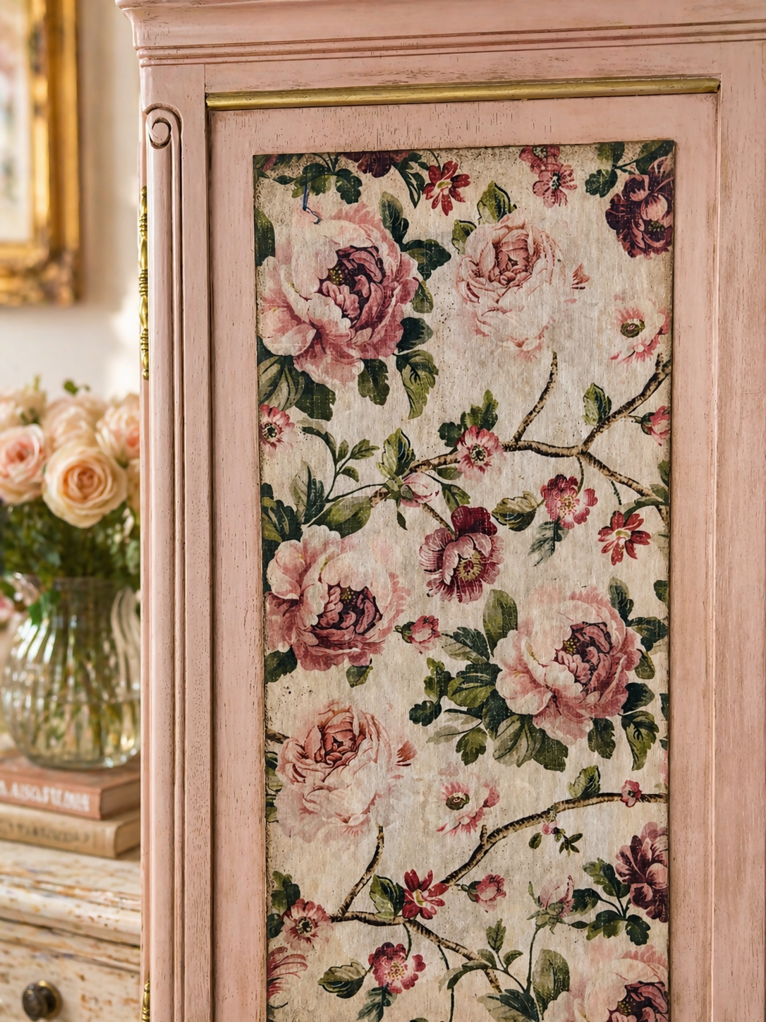 French vintage style display cabinet wardrobe