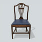 6 Georgian Mahogany Dining Chairs Blue Faux Leather Seats FREE UK Delivery