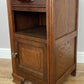 Bedside Table Antique French Style Oak Carved Marble Top Cabinet LOT 6601
