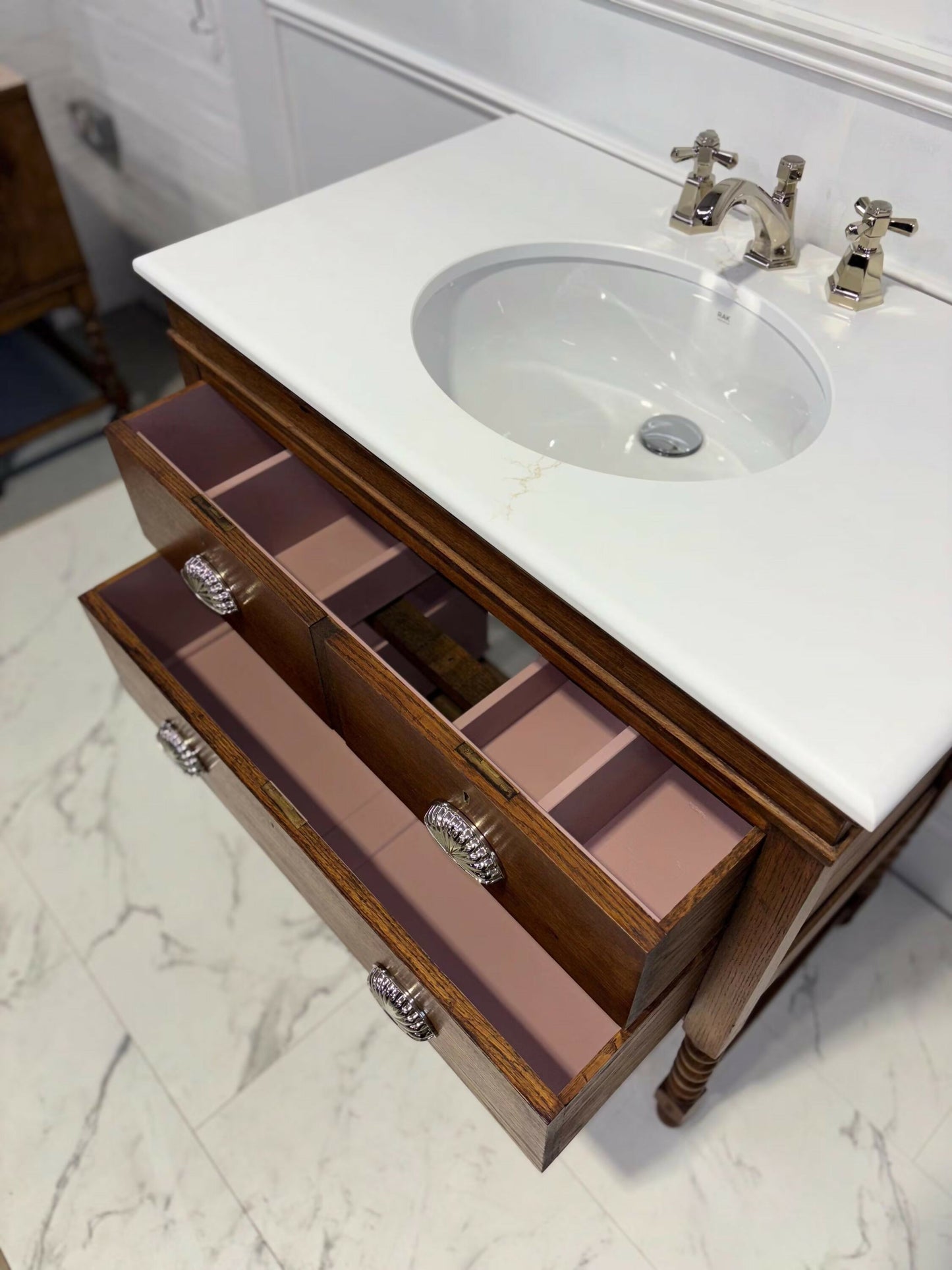 Vintage Vanity Unit Made to Order Vanity Unit Custom Made Bathroom Furniture Antique Traditional Bathroom Washstand Basin Unit