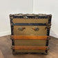 Victorian Oak Bound Travellers Trunk – Steamer Trunk with Original Travel Labels