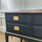 Stag minstrel black gold console table/ mid century modern vintage sideboard
