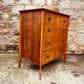 Mid-Century Teak Chest of Drawers – Vintage 4-Drawer Unit with Tapered Legs & Metal Pulls
