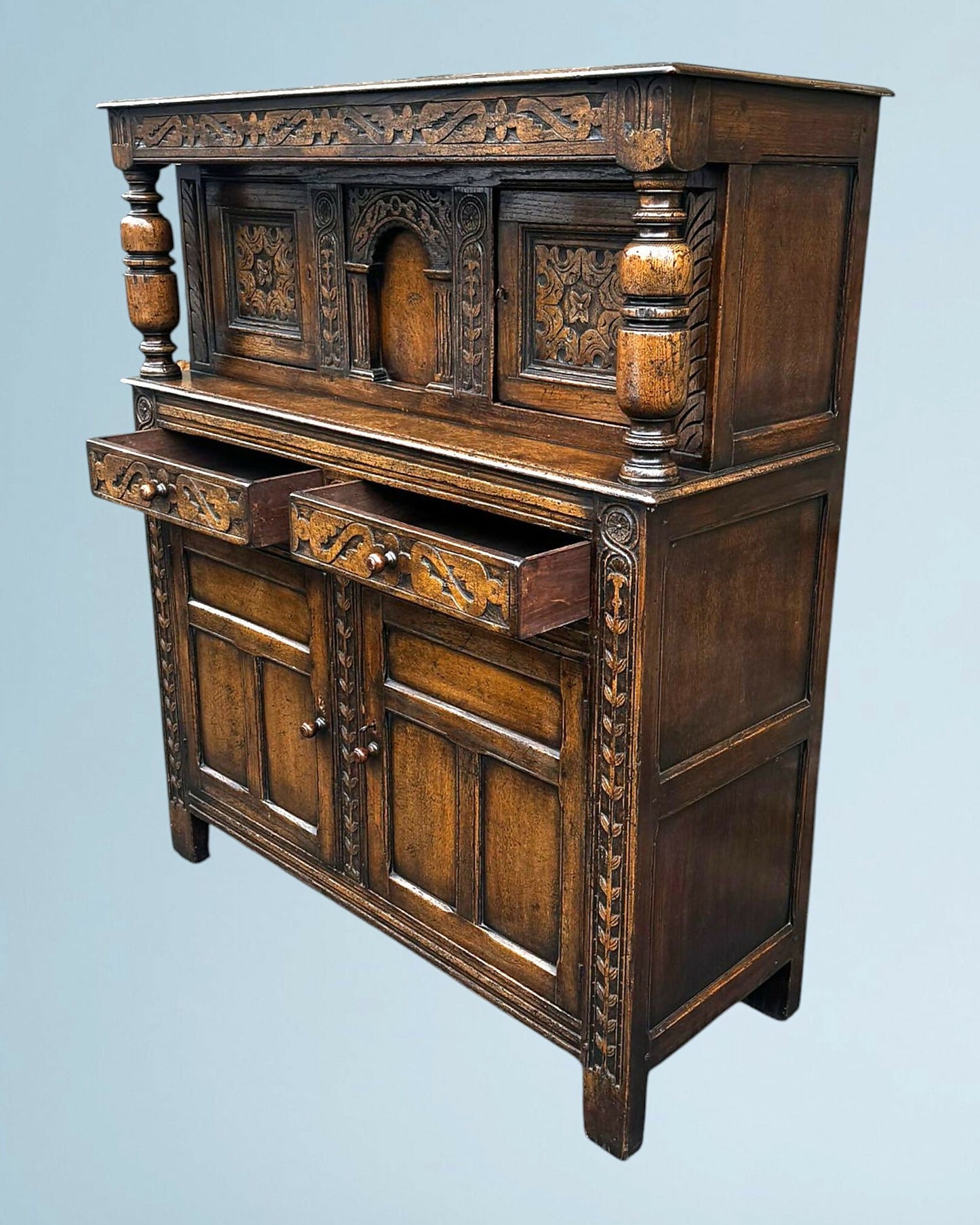 Carved Oak Court Cupboard / Sideboard