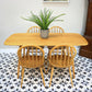 Four Ercol Windsor 370 Dining Chairs with 382 Elm Plank Dining Table