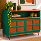 Mid-Century Modern Sideboard | Fusion Mineral Paint Park Bench | Vintage Storage Cabinet