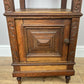 Bedside Table Antique French Marble Top Oak Cabinet Carved Cupboard LOT 6352