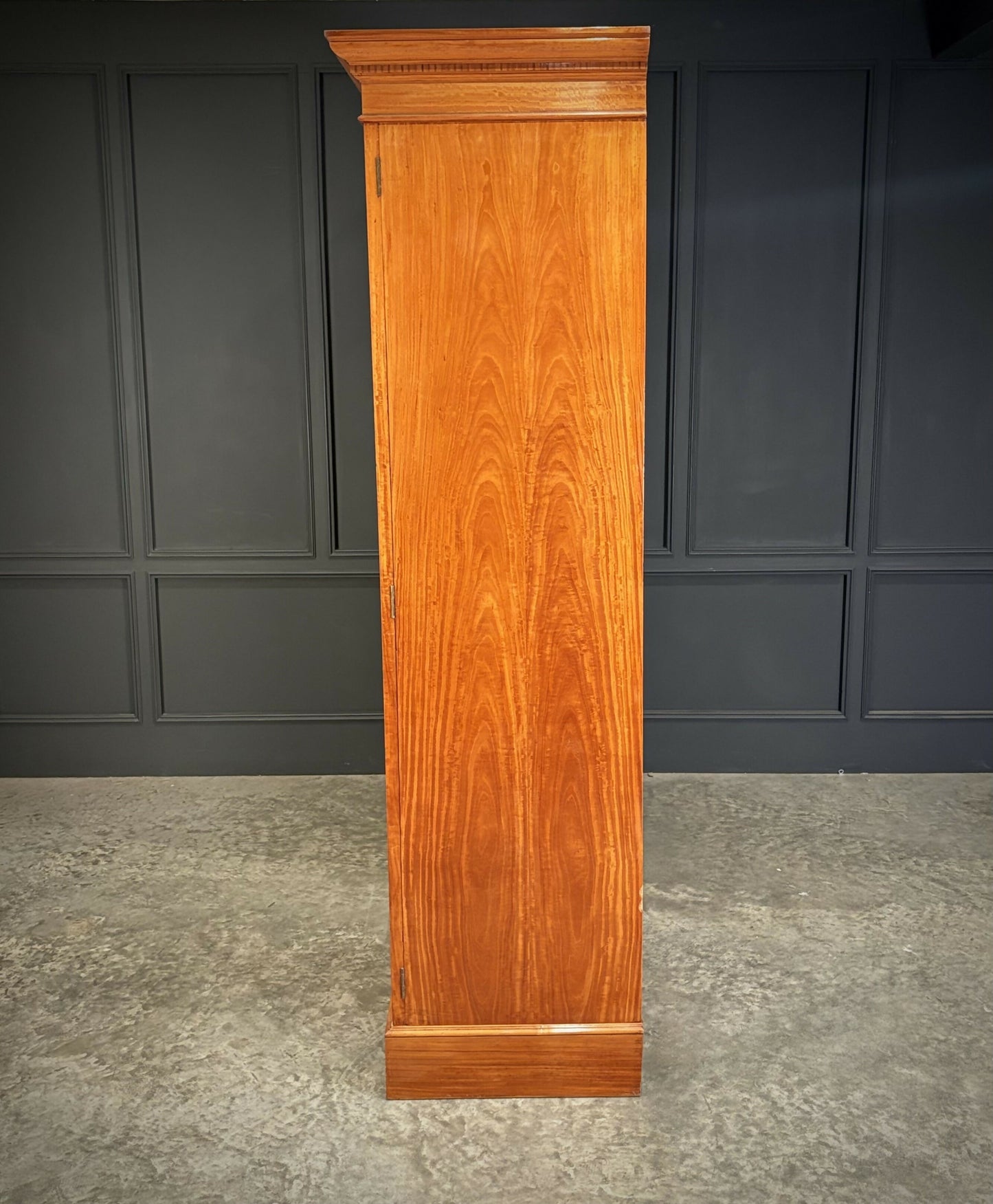 Edwardian Satinwood Vintage Triple Wardrobe