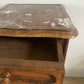 A near pair of antique French walnut and marble bedside tables