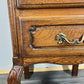Bedside Table Vintage French Louis XVI Oak Carved Nightstand Cabinet LOT 4695