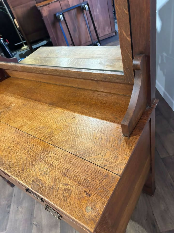 Art Nouveau Oak Dressing Tablezx