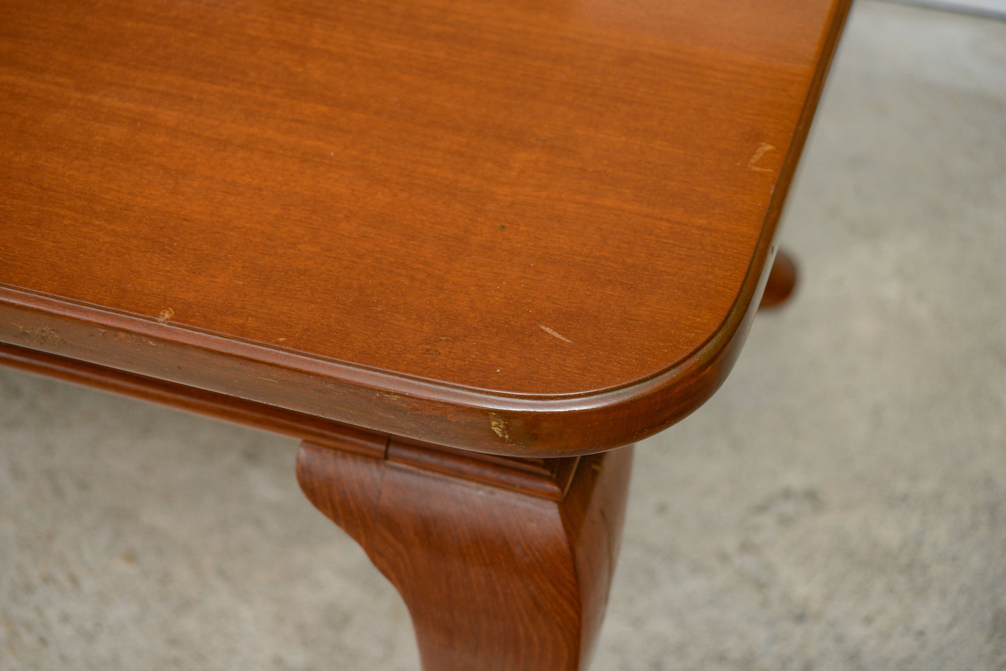 7.5 ft Solid Mahogany Dining Table - 8 Seater - Rectangular - Queen Anne Style