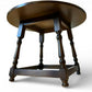 Round Wooden Side Table 66cm Diameter 49cm Height Dark Brown Turned Leg Vintage