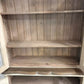 Vintage French Painted Pine display cabinet Glazed doors carving shelves cabrio