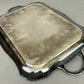 Serving Tray Vintage Metal Ornate Engraved Twin Handle English Tray LOT 6444