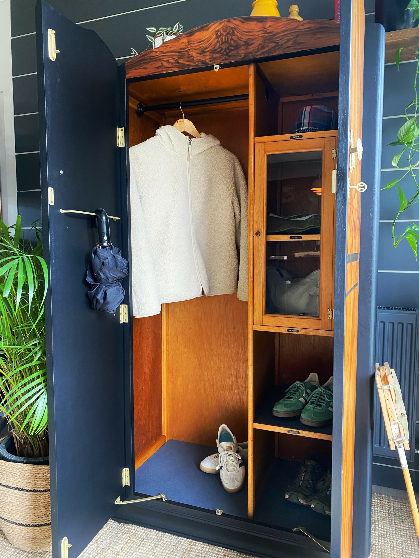 Wardrobe, Armoire, Coat Cupboard, Hall Robe, Hallway Storage, 1960s Mid Century.