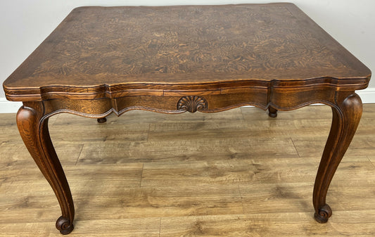 Dining Table Vintage French Louis XVI Carved Oak Extendable Table LOT 6354