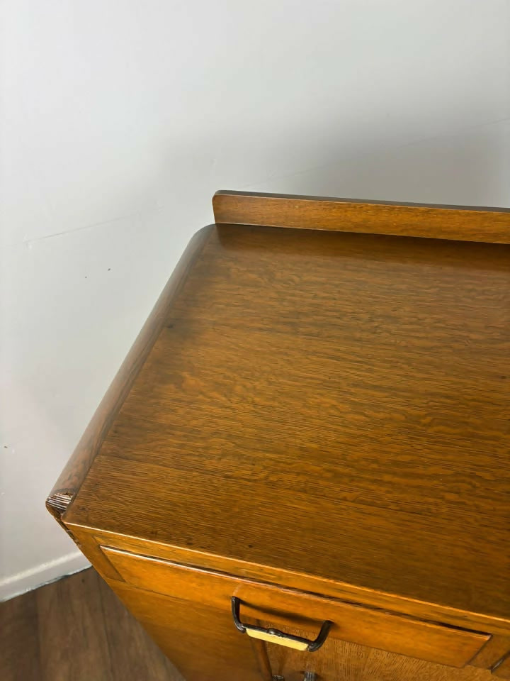 Vintage Oak Gentlemans Wardrobe / Tallboy – Art Deco Style