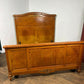 Early 20th French Style Walnut Veneered Bed Frame - 6ft Bed Frame With Gilt Metal