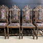Set 8 French Carved Oak Dining Chairs