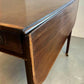 Antique Drop Leaf Table With Drawer Castors Solid Wood Hall Side Table