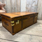 XL Tan Leather English Coffee Table Trunk