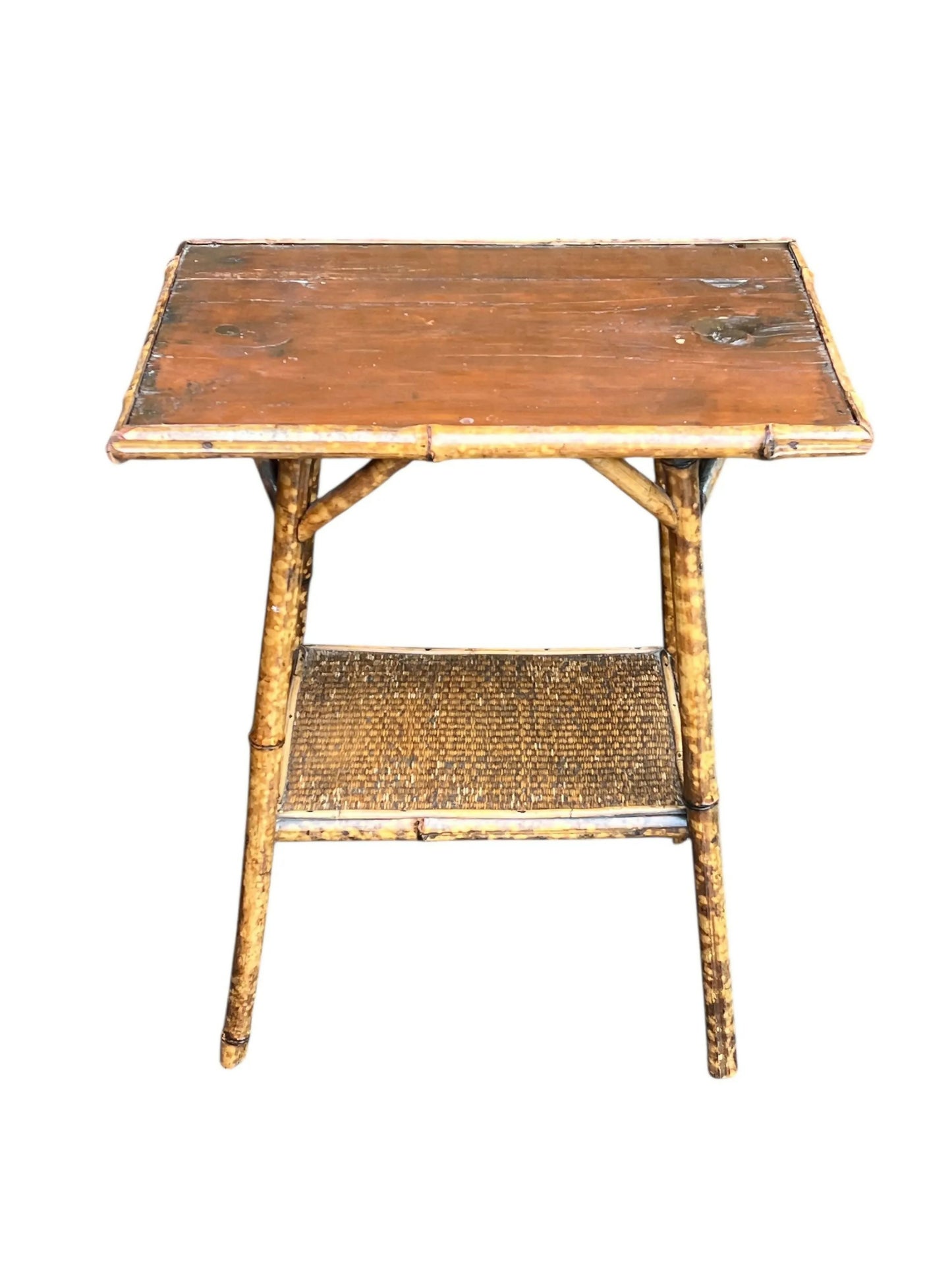 Antique two tier Bamboo side table