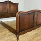 Bed Vintage French Louis XVI Oak Double Bed Frame Carved Headboard LOT 6378