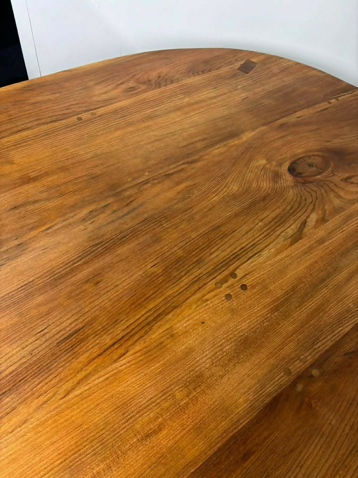 Custom Made Oval Elm Dining Table