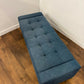 Modern Blue Upholstered Storage Ottoman Bench