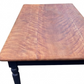 Bespoke Country Farmhouse 6-Seater Dining Table with Solid Curly Maple Top and Deep Blue Turned Legs