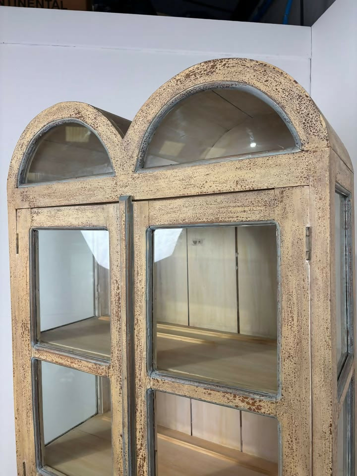 French Style Painted Dome Topped Display Cabinet