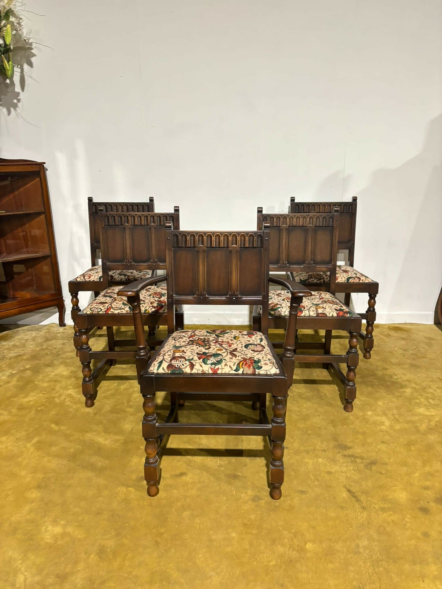 Vintage Ercol Five Gothic Style Dining Chairs.99