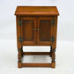 Old Charm Pedestal Cupboard Cabinet Linenfold Doors Tudor Brown FREE UK DELIVERY. SBR10924/0909E