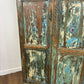 Large Vintage Rustic Indian Triple Door Cupboard in Distressed Blue