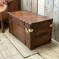 Luxury Hand dyed medium oak leather storage trunk