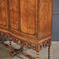 Double Bow Front Burr Walnut Drinks Cocktail Cabinet
