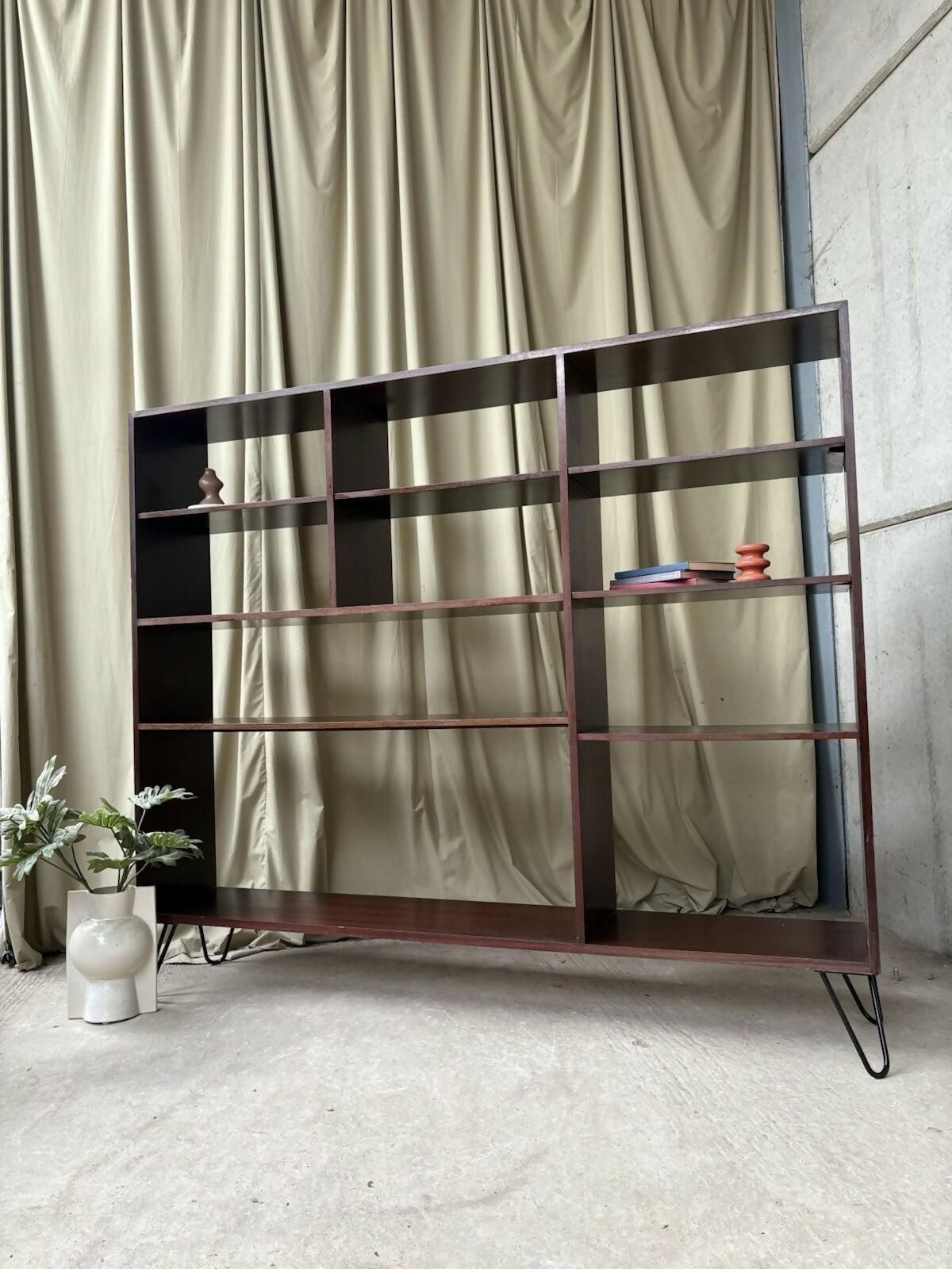 Vintage Mid Century Danish Rosewood Bookcase Shelving Wall Unit Retro Scandi R1069