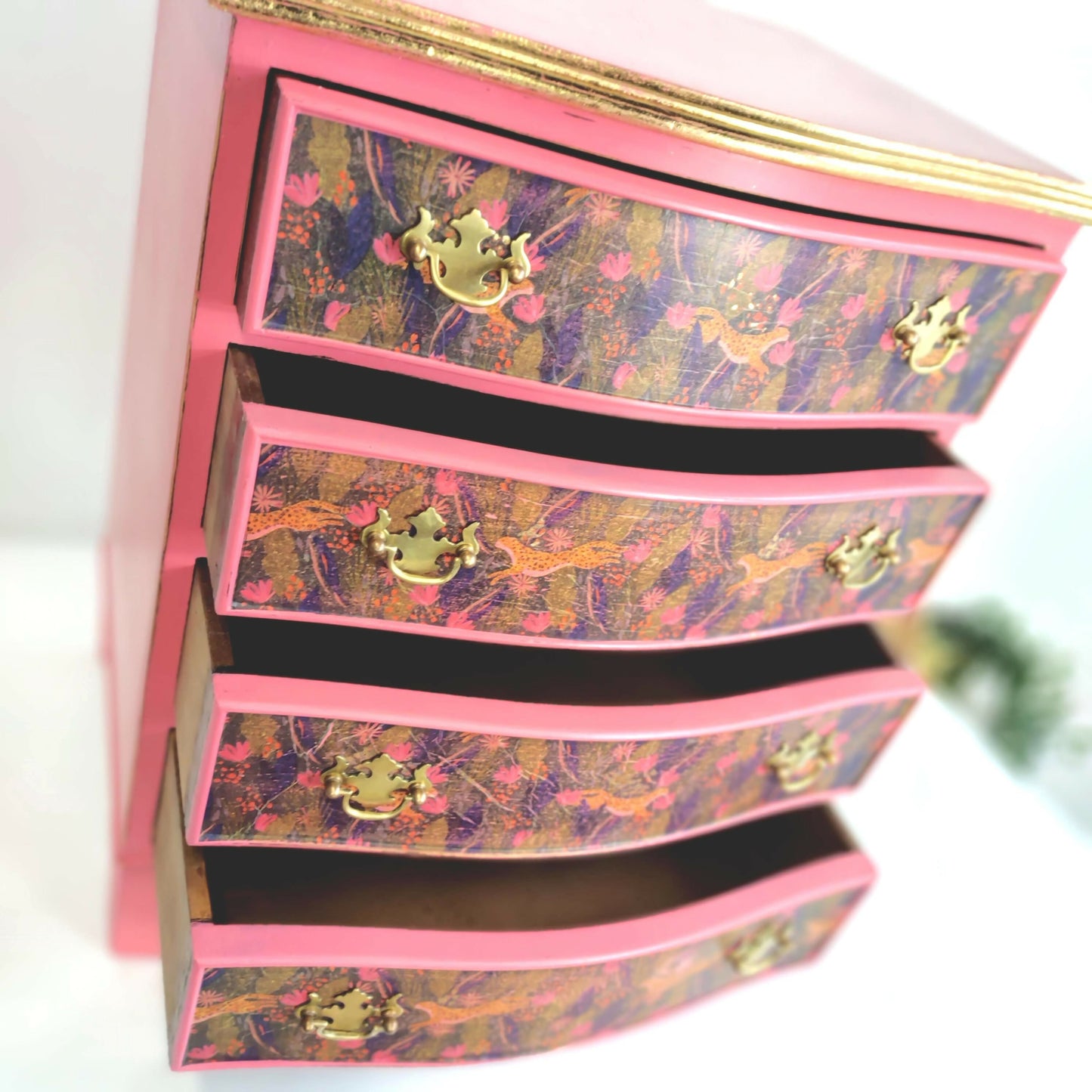 Beautiful pink hand painted chest of drawers