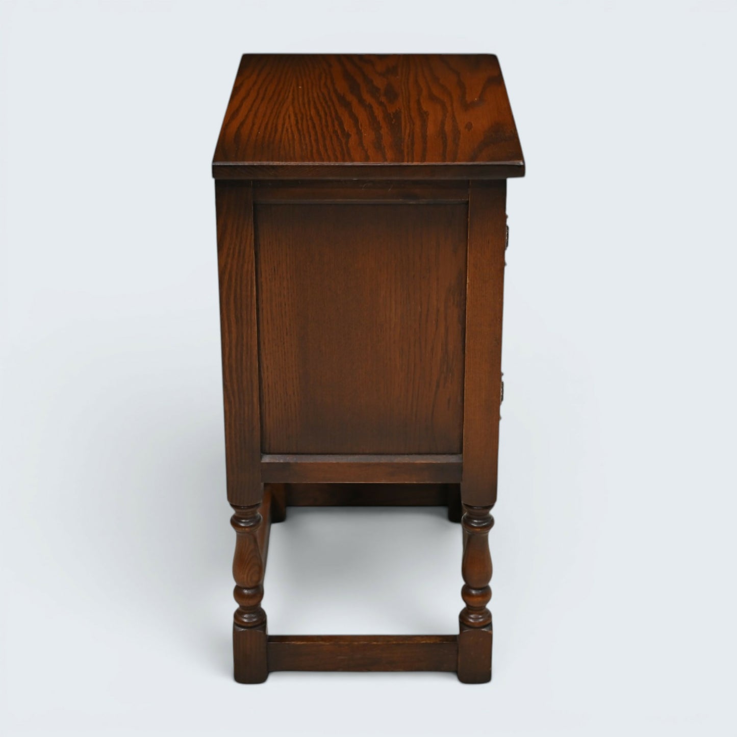 Old Charm Pedestal Cabinet Cupboard Bedside Tudor Brown Finish FREE UK DELIVERY*