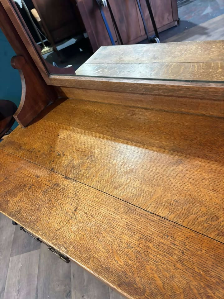 Art Nouveau Oak Dressing Tablec