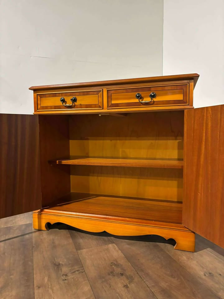 Yew Wood Two Door Two Drawer Cabinet